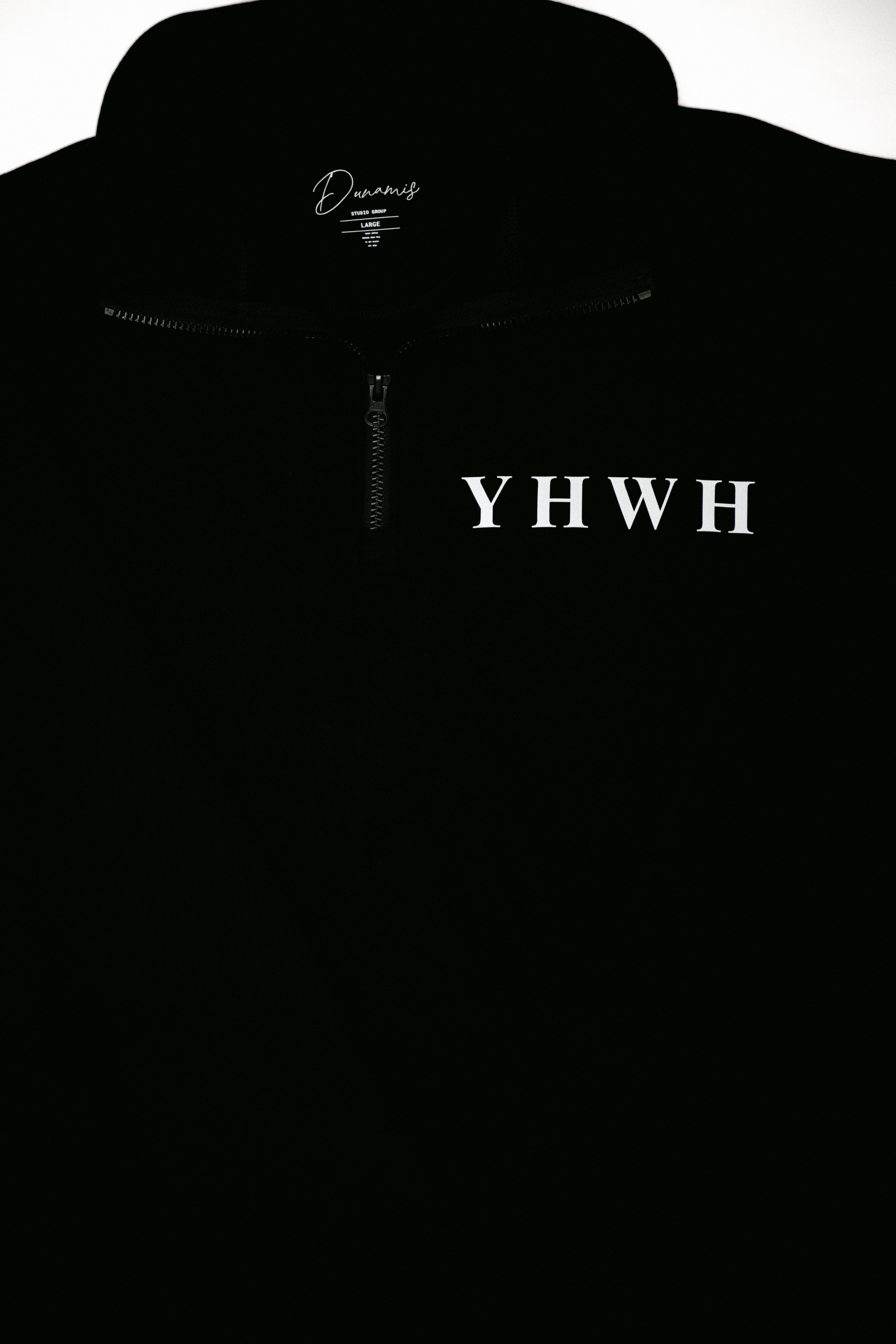 YHWH Embroidered Black Quarter-Zip