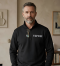 YHWH Embroidered Black Quarter-Zip